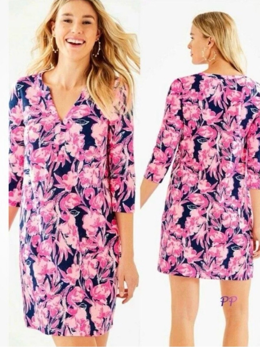 NWOT Lily Pulitzer Women’s Daphne Inky Pink Navy Flamingle Dress Size XS